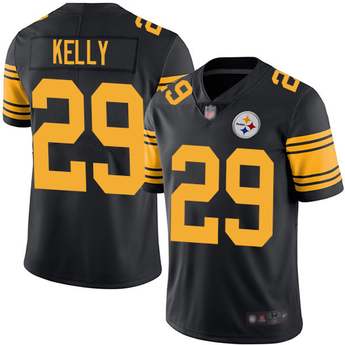 Men Pittsburgh Steelers Football 29 Limited Black Kam Kelly Rush Vapor Untouchable Nike NFL Jersey